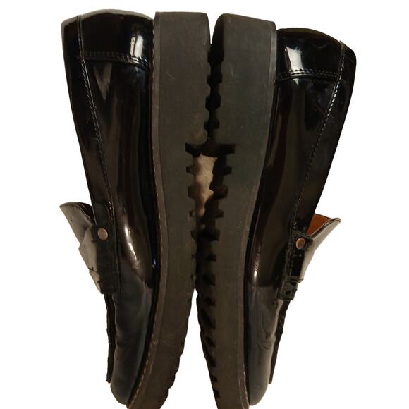 FRANCO SARTO   Black Patent Lug Sole Loafers   6M - Picture 9 of 12